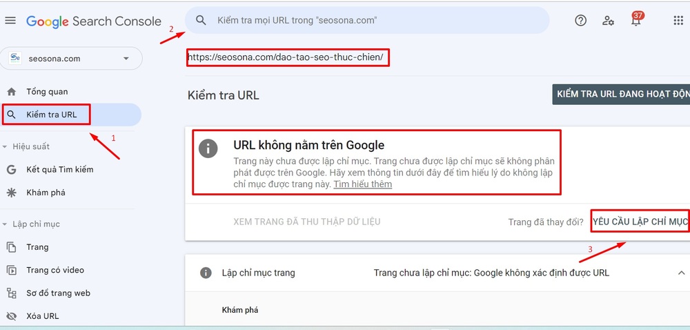 Google index là gì? 8 cách giúp Google index website siêu nhanh 14 Khai báo URL trên Google Search Console