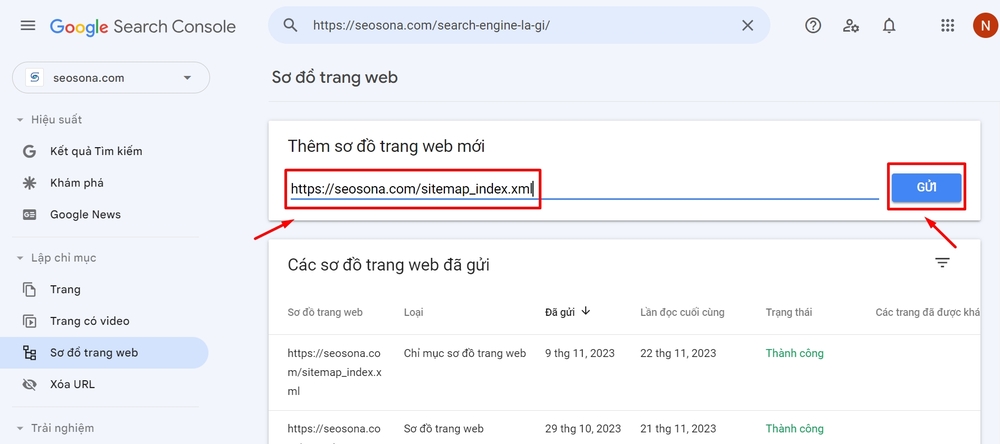 Cách submit URL lên Google chỉ trong 5 phút 16 Submit URL sitemap lên Google Search Console